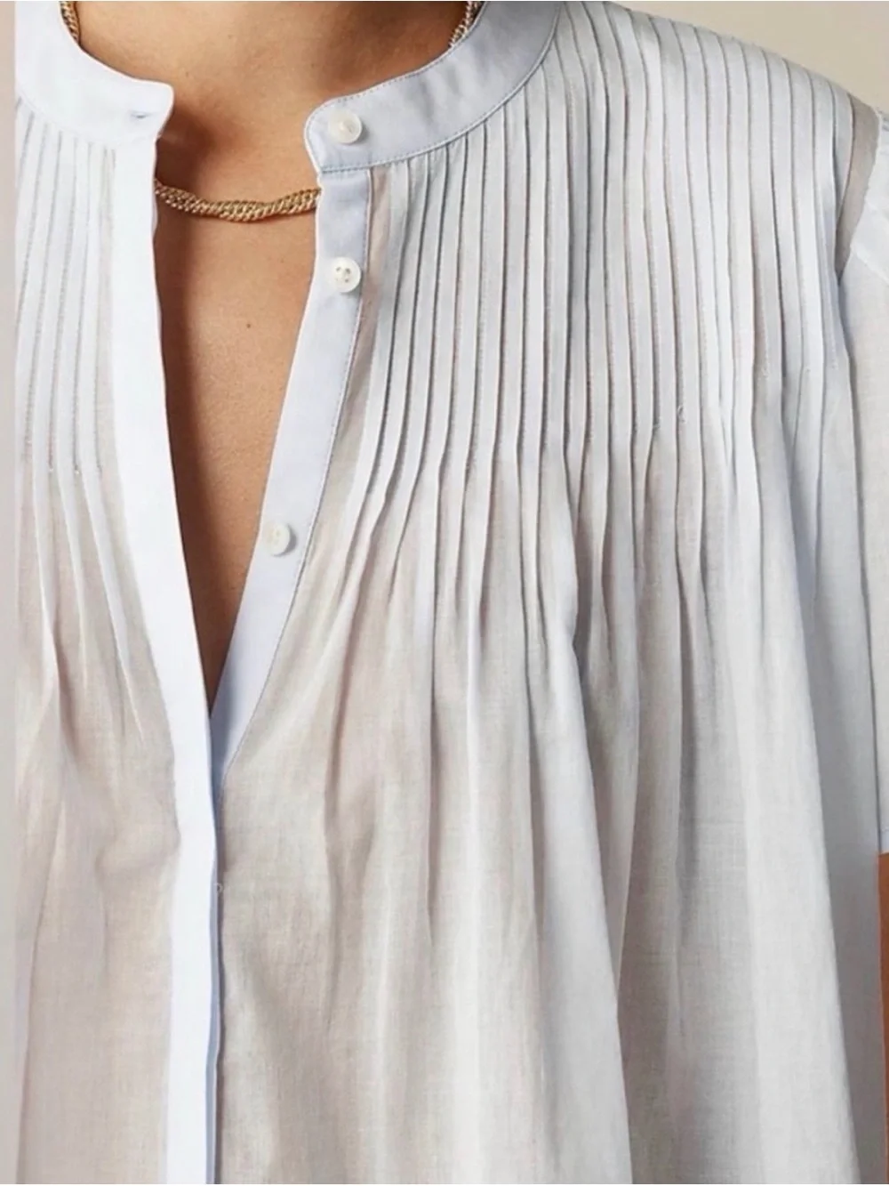 J.Crew Lace Trip Pintuck Top in Cotton Voile